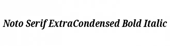 Noto Serif ExtraCondensed Bold Italic  Descarca Fonturi Gratis