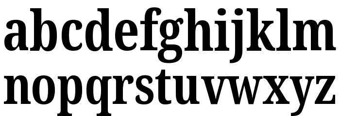 Noto Serif ExtraCondensed Bold Font LOWERCASE