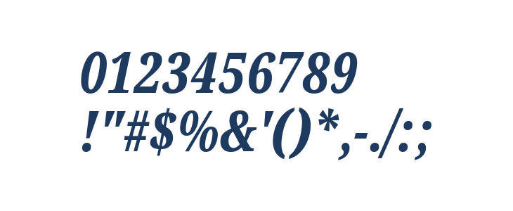 Noto Serif ExtraCondensed ExtraBold Italic Other Characters