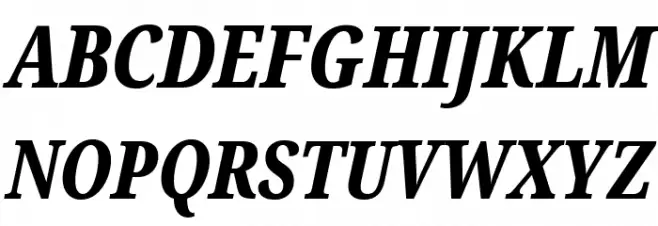Noto Serif ExtraCondensed ExtraBold Italic Fonte MAIÚSCULAS