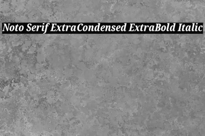 Noto Serif ExtraCondensed ExtraBold Italic Font examples
