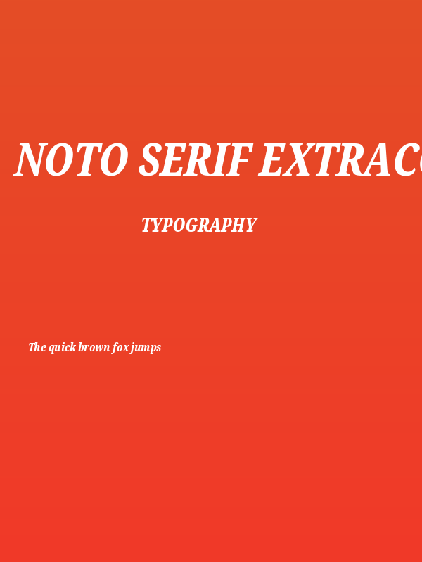 Noto Serif ExtraCondensed ExtraBold Italic Poster
