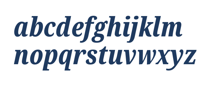 Noto Serif ExtraCondensed ExtraBold Italic Lowercase