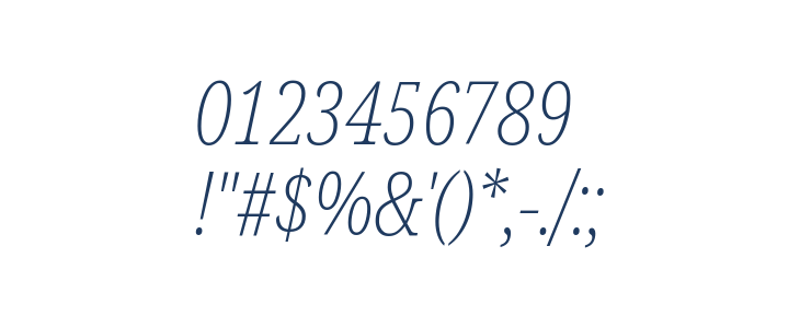 Noto Serif ExtraCondensed ExtraLight Italic Other Characters