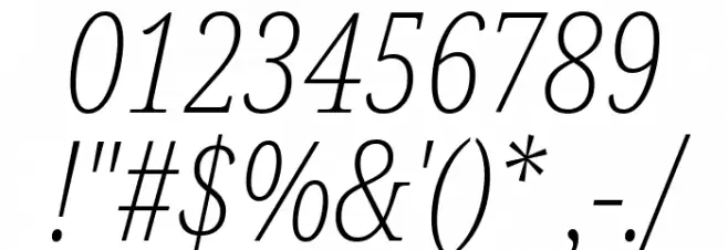 Noto Serif ExtraCondensed ExtraLight Italic Font OTHER CHARS