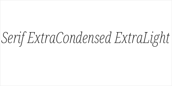 Noto Serif ExtraCondensed ExtraLight Italic Logo