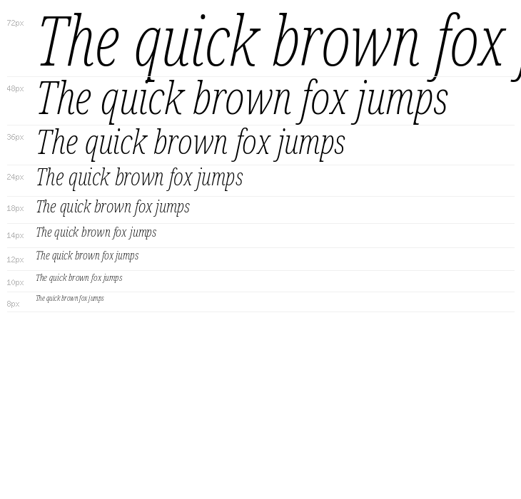 Noto Serif ExtraCondensed ExtraLight Italic Waterfall