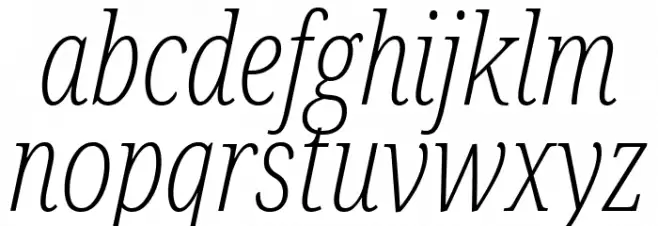 Noto Serif ExtraCondensed ExtraLight Italic Polices MINUSCULES
