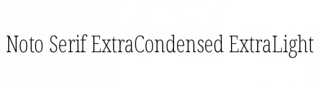 Noto Serif ExtraCondensed ExtraLight  font caratteri gratis