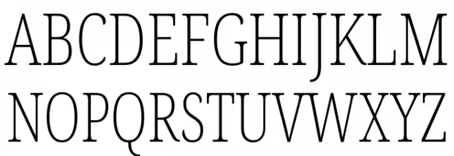 Noto Serif ExtraCondensed ExtraLight Fonte MAIÚSCULAS