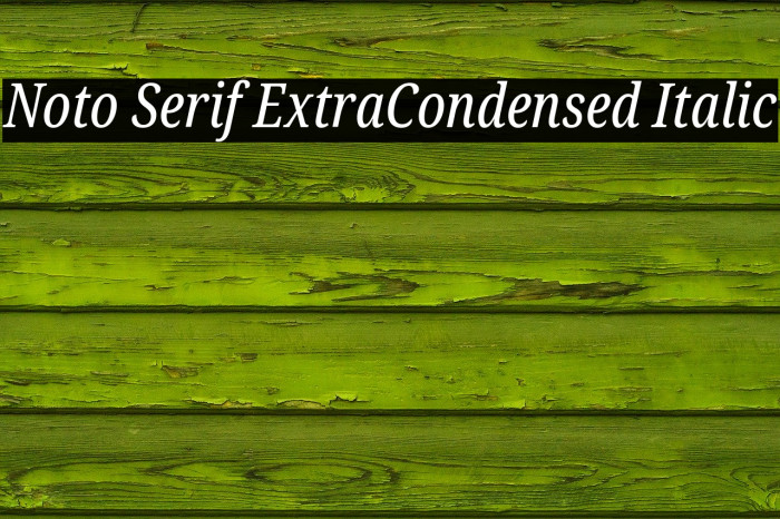 Noto Serif ExtraCondensed Italic Font examples