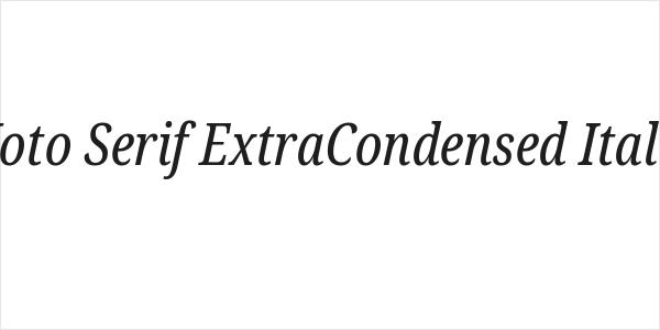 Noto Serif ExtraCondensed Italic Logo