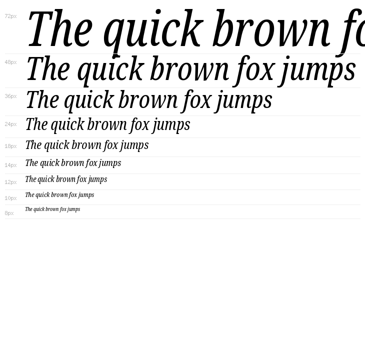 Noto Serif ExtraCondensed Italic Waterfall