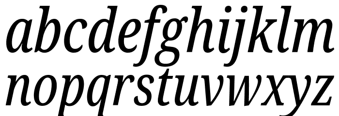 Noto Serif ExtraCondensed Italic Font LOWERCASE