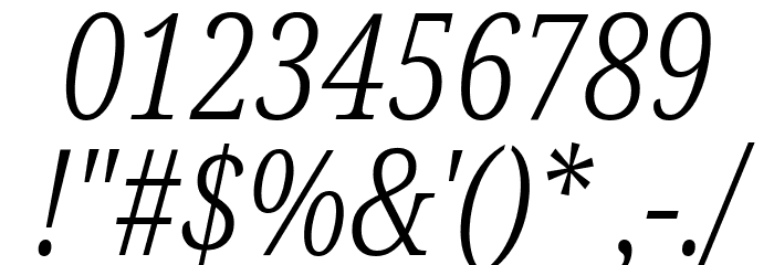 Noto Serif ExtraCondensed Light Italic Font OTHER CHARS