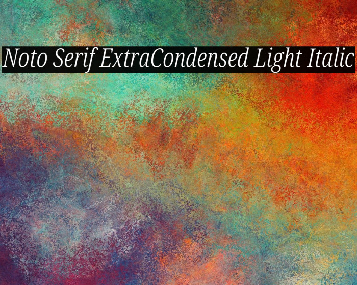 Noto Serif ExtraCondensed Light Italic Font examples