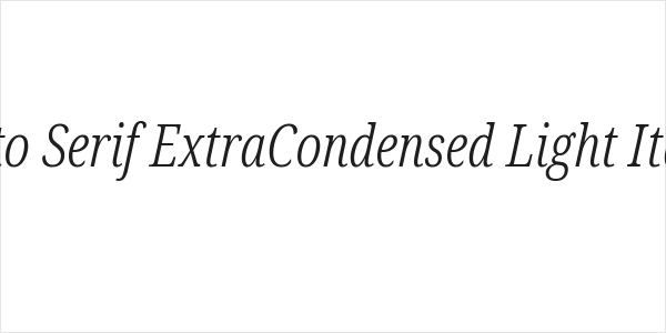 Noto Serif ExtraCondensed Light Italic Logo
