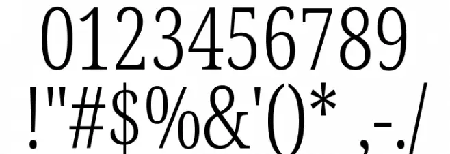Noto Serif ExtraCondensed Light Font OTHER CHARS