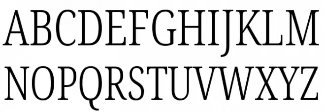 Noto Serif ExtraCondensed Light 字体 大写