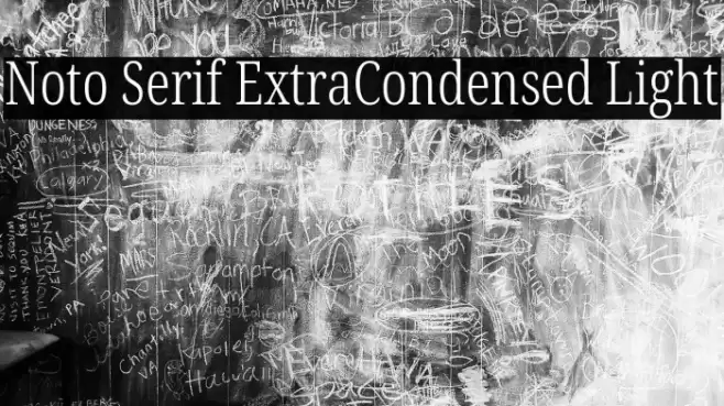 Noto Serif ExtraCondensed Light Font examples