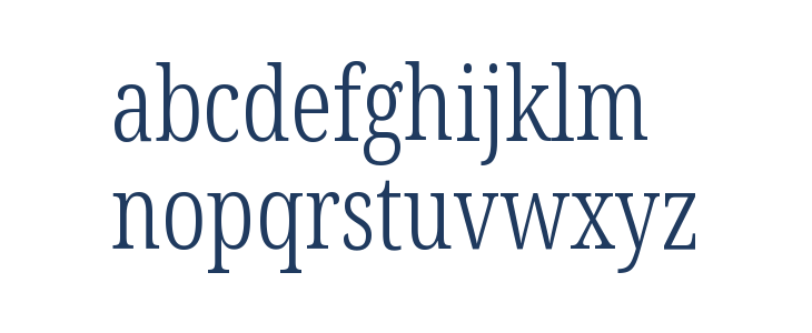 Noto Serif ExtraCondensed Light Lowercase