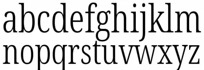 Noto Serif ExtraCondensed Light फ़ॉन्ट लोअरकेस