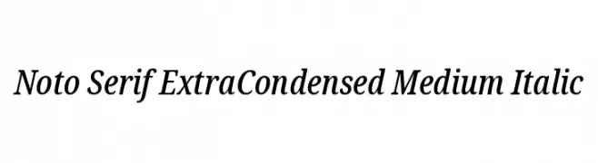 Noto Serif ExtraCondensed Medium Italic  Fuentes Gratis Descargar