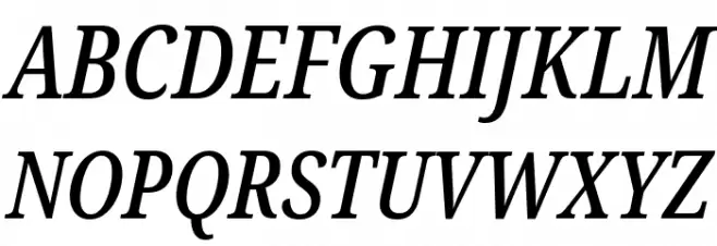 Noto Serif ExtraCondensed Medium Italic Fuentes MAYÚSCULAS