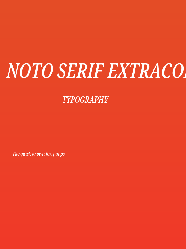 Noto Serif ExtraCondensed Medium Italic Poster