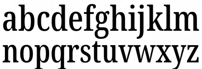 Noto Serif ExtraCondensed Medium फ़ॉन्ट लोअरकेस