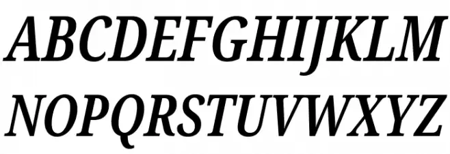 Noto Serif ExtraCondensed SemiBold Italic फ़ॉन्ट अपरकेस