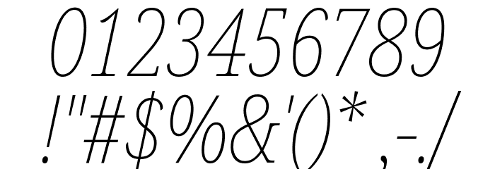Noto Serif ExtraCondensed Thin Italic Font OTHER CHARS