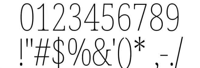 Noto Serif ExtraCondensed Thin Font OTHER CHARS