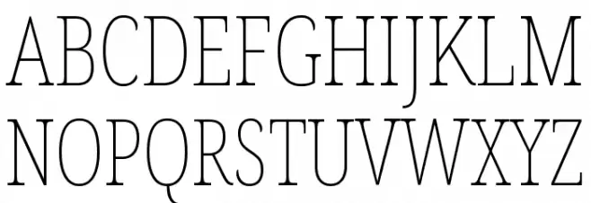 Noto Serif ExtraCondensed Thin 字体 大写