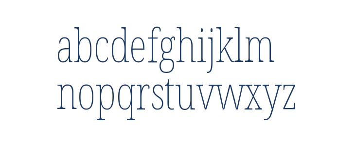 Noto Serif ExtraCondensed Thin Lowercase