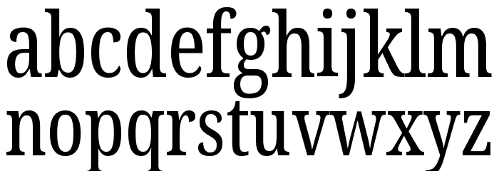 Noto Serif ExtraCondensed Font LOWERCASE