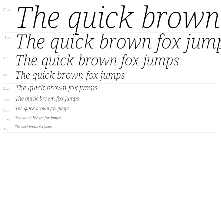 Noto Serif ExtraLight Italic Waterfall