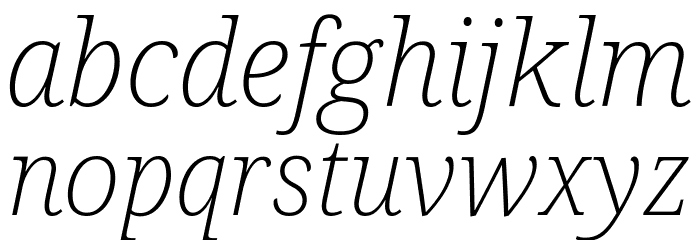 Noto Serif ExtraLight Italic Font LOWERCASE