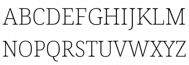 Noto Serif ExtraLight फ़ॉन्ट अपरकेस