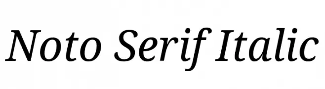 Noto Serif Italic  Frei Schriftart Herunterladen