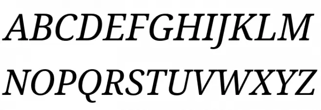 Noto Serif Italic Font Litere mari
