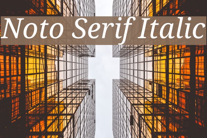 Noto Serif Italic Font examples