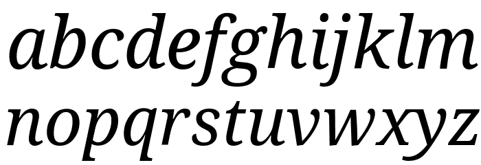 Noto Serif Italic Font LOWERCASE