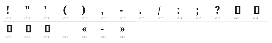 Noto Serif Khmer ExtraCondensed ExtraBold Character Map