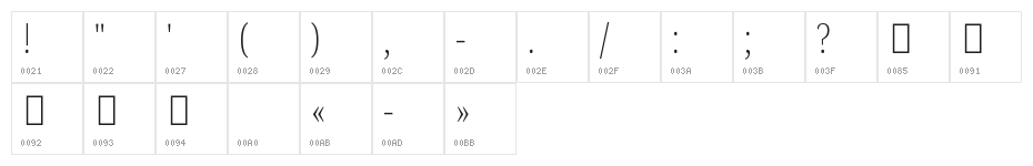 Noto Serif Khmer ExtraCondensed ExtraLight Character Map