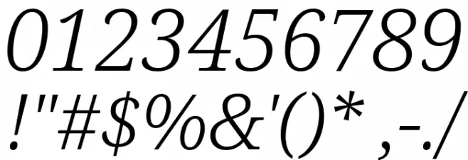 Noto Serif Light Italic Font OTHER CHARS