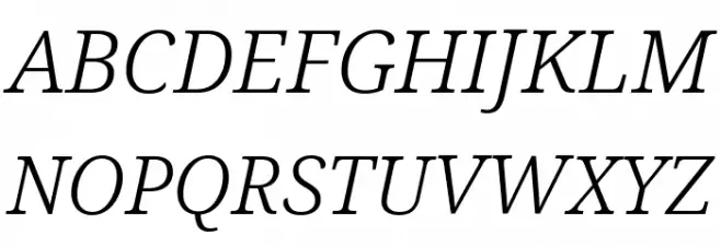 Noto Serif Light Italic Schriftart Groß