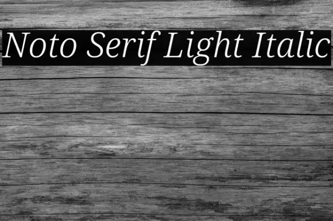 Noto Serif Light Italic Font examples