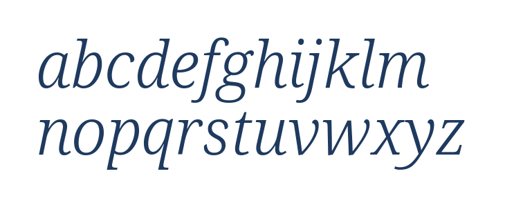 Noto Serif Light Italic Lowercase