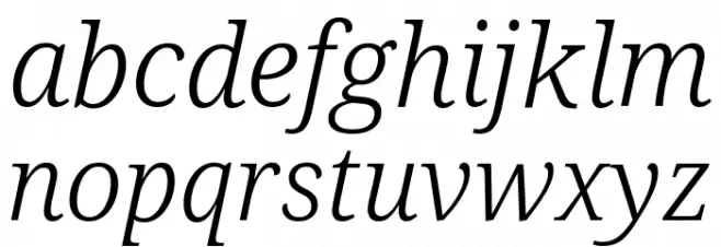 Noto Serif Light Italic Caratteri MINUSCOLO